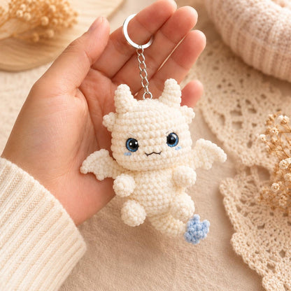 Handmade Crochet Dragon Keychain – Night Fury & Light Fury Plush, Couple keychain, Valentine Gift