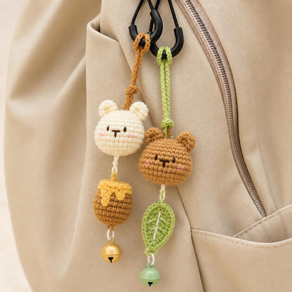 Crochet Animal Keychain Bag Charm, Kawaii Bunny Frog Cat Bear Accessory, Cute Backpack Decor, Handmade Small Animal Gift, Stocking Stuffer