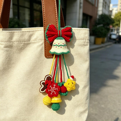 Hand-Crocheted Xmas Handbag Dangle, Ladies’ Festive Holiday Keepsake, Seasonal Token, Romantic Yuletide Surprise for Girlfriend