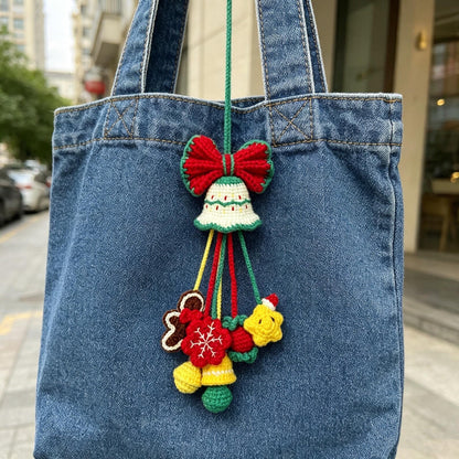 Hand-Crocheted Xmas Handbag Dangle, Ladies’ Festive Holiday Keepsake, Seasonal Token, Romantic Yuletide Surprise for Girlfriend