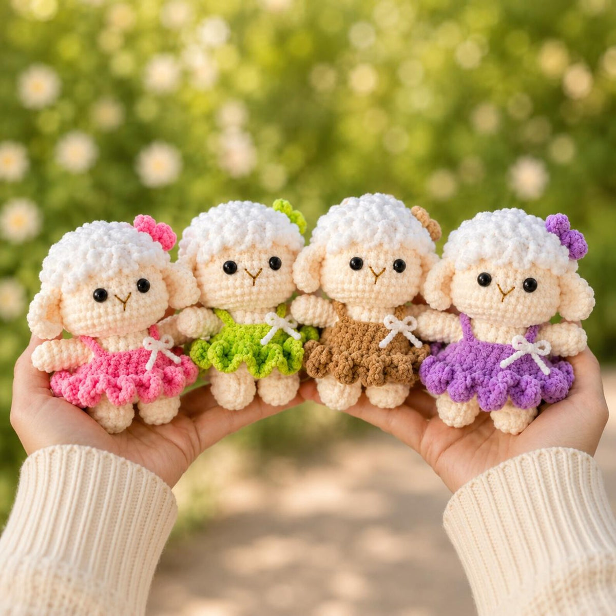Crochet Lamb Plush, Amigurumi Sheep Doll, Kawaii Desk Pet, Cute Farm Animal Toy, Handmade Desk Decor, Teen Girl Gift, Sweet Pastel Plushie
