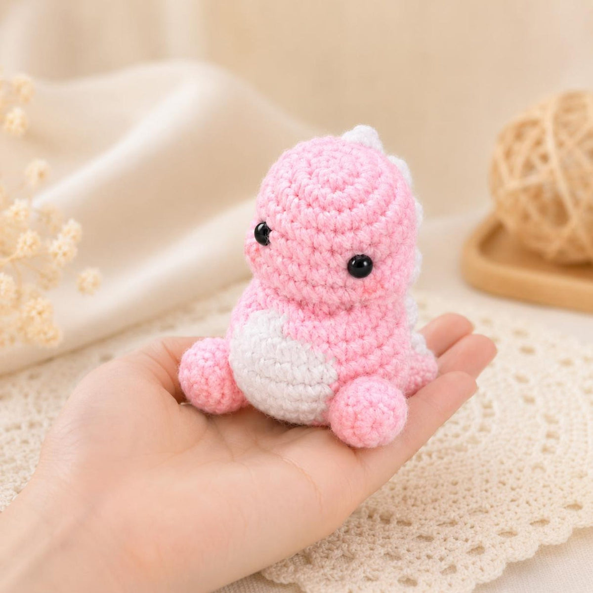 Crochet Dinosaur Plush, Amigurumi Dino Toy, Kawaii Desk Pet, Cute T-Rex Stuffed Animal, Nursery Room Decor, Baby Shower Gift, Handmade Toy