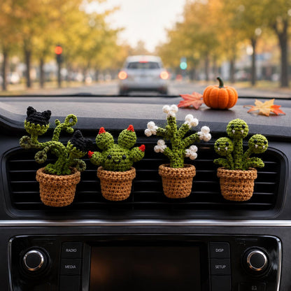 Halloween Crochet Car Vent Clip, Spooky Plant Car Decor, Handmade Car Accessories, Unique Halloween Car Charm Gift