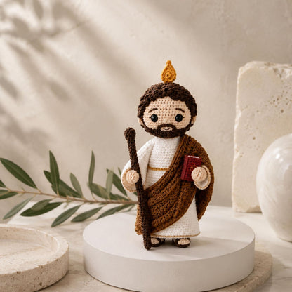 St. Jude Thaddeus Crochet Doll,San Judas Tadeo Amigurumi,Handmade Catholic Saint Plush,Patron Saint of Lost Causes,Confirmation Baptism Gift