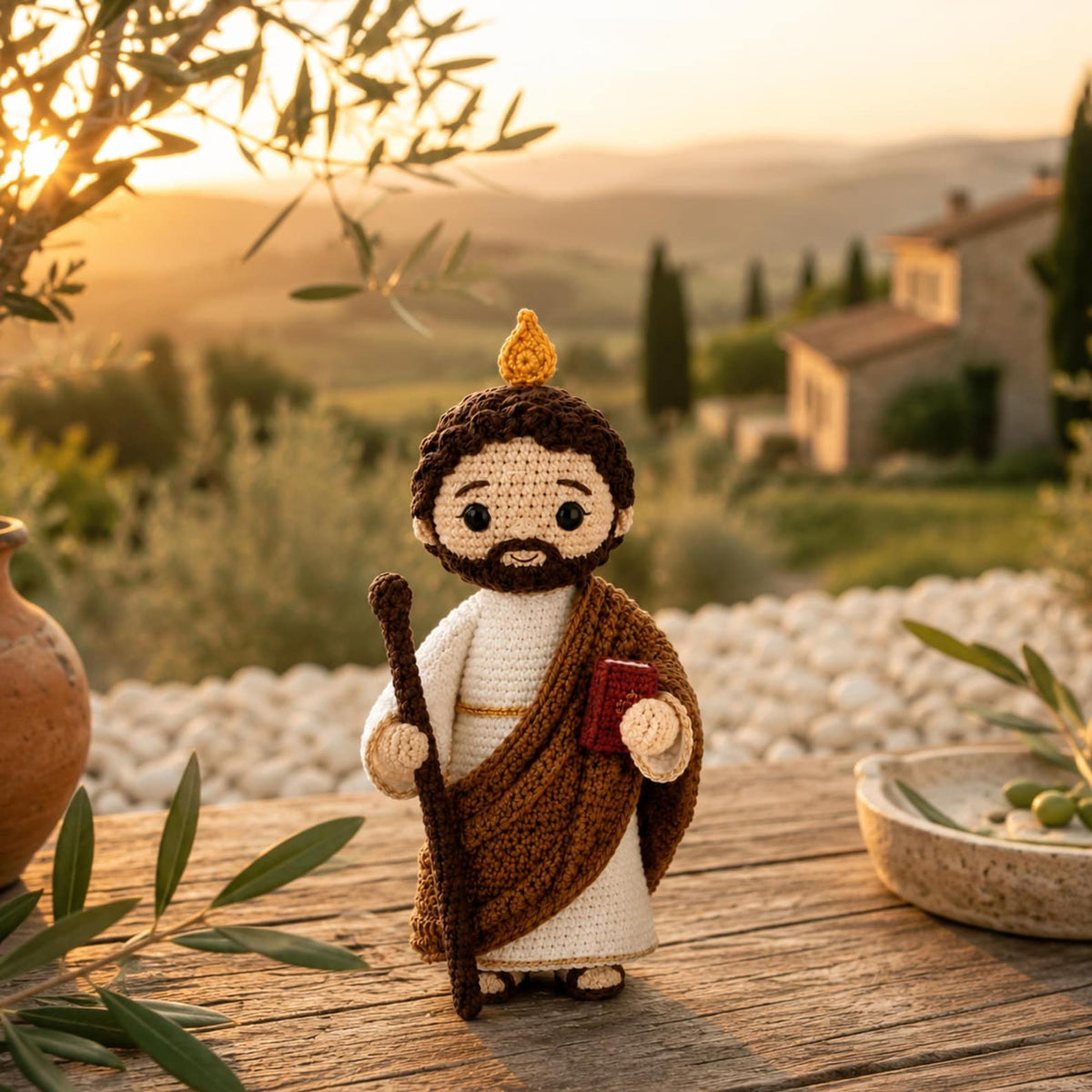St. Jude Thaddeus Crochet Doll,San Judas Tadeo Amigurumi,Handmade Catholic Saint Plush,Patron Saint of Lost Causes,Confirmation Baptism Gift