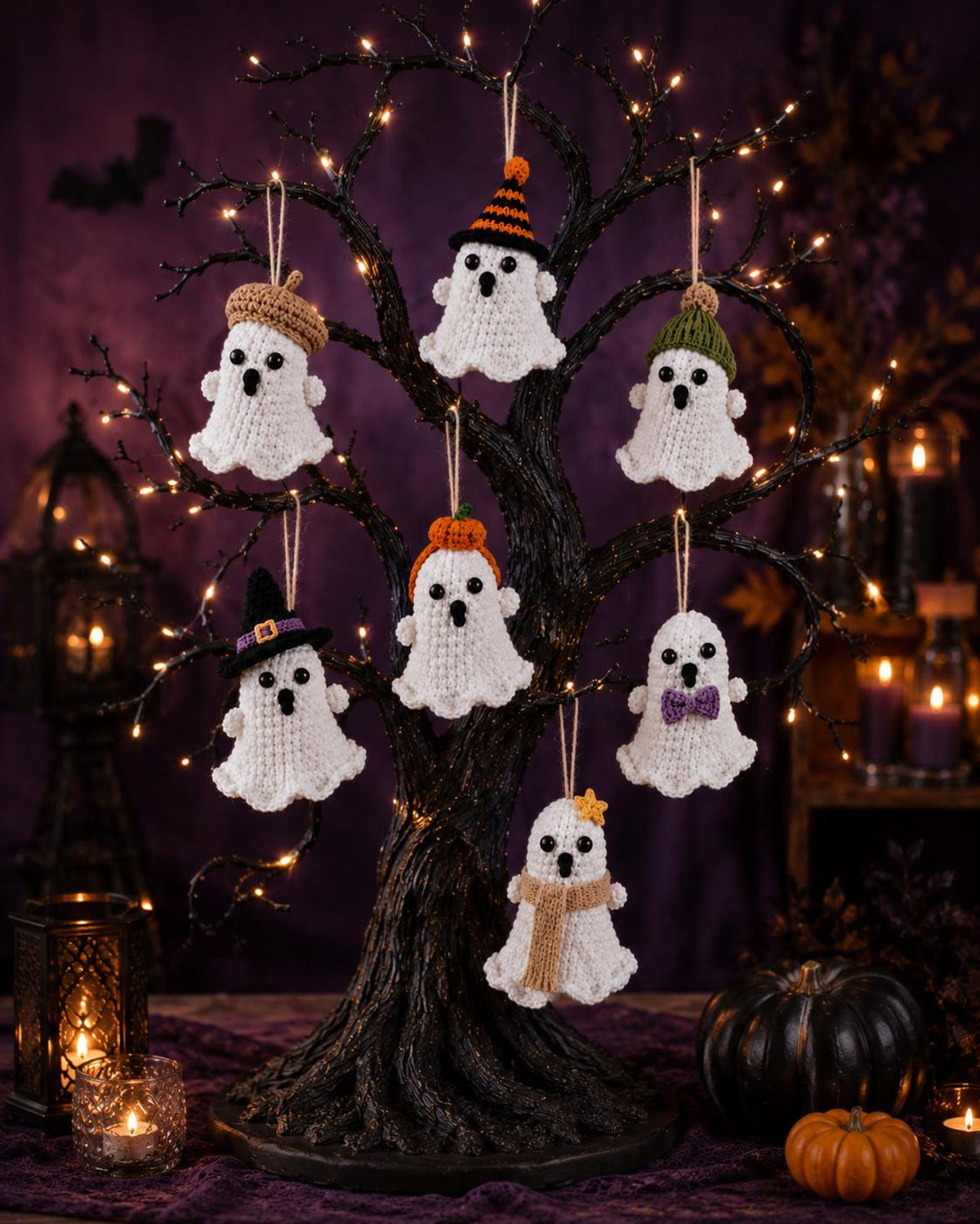 Halloween Crochet Ghost Ornament, Handmade Ghost Hanging Decor, Cute Spooky Amigurumi Ghost, Halloween Tree Decoration, Fall Halloween Gift