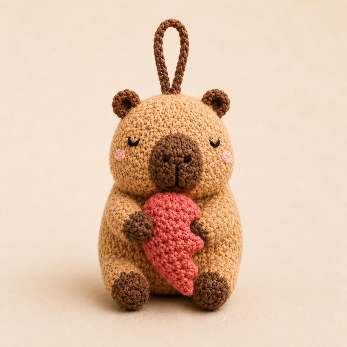 Crochet Capybara Couples Plush, Amigurumi Chillest Animal Stuffed Toy, Valentines Gift, Anniversary Love Heart Gift, Boho Room Decor
