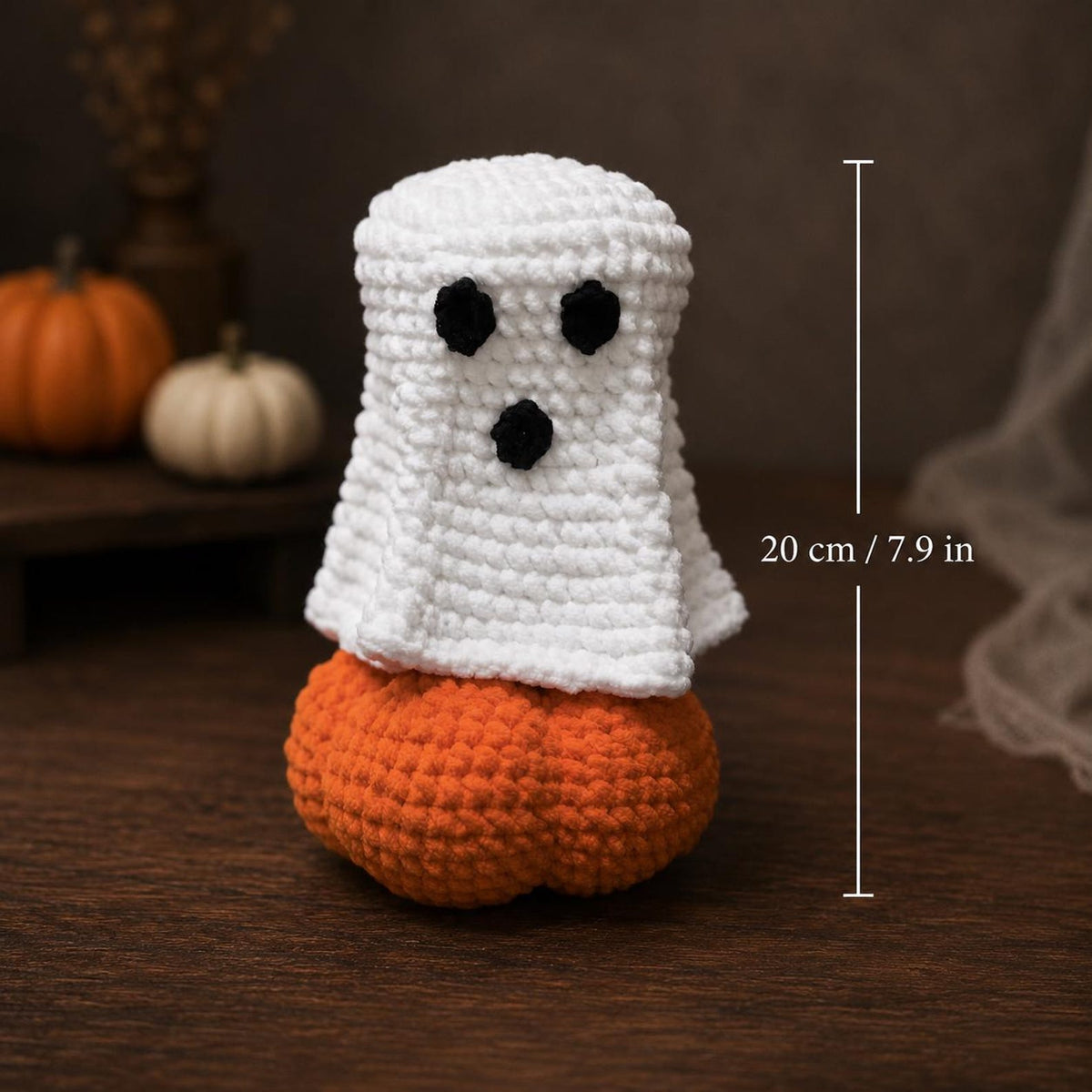 Crochet Halloween Ghost Pumpkin Decor, Handmade Spooky Amigurumi, Surprise Reveal Halloween Decor, Funny Halloween Gift, Gift for her
