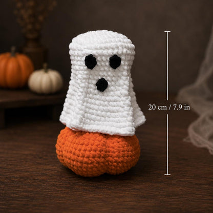 Crochet Halloween Ghost Pumpkin Decor, Handmade Spooky Amigurumi, Surprise Reveal Halloween Decor, Funny Halloween Gift, Gift for her