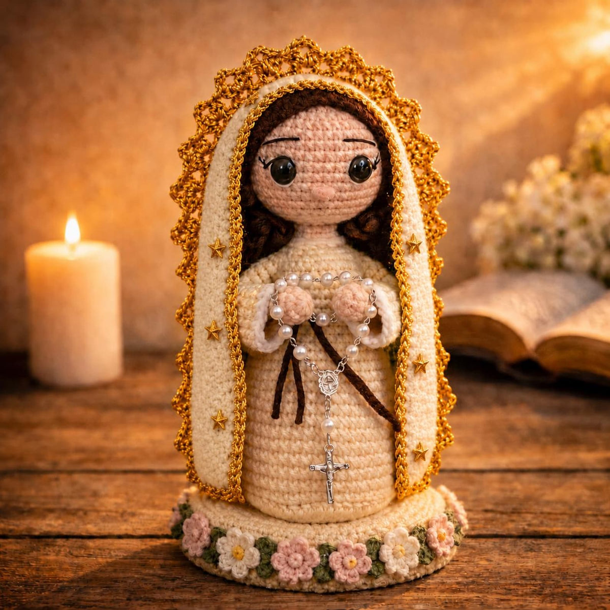 Virgin Mary Crochet Doll, Our Lady of Guadalupe Amigurumi, Catholic Gift, Religious Decor, Mother Mary Plush, First Communion Baptism Gift