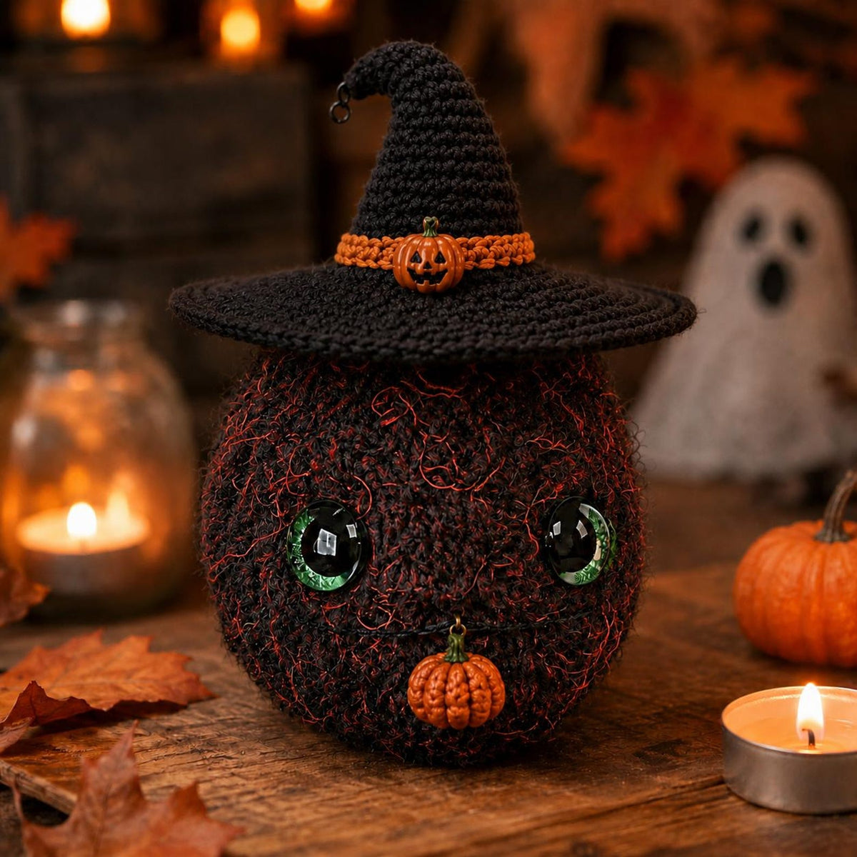 Halloween Nug Plush, Spooky Weed Nugget Crochet, Witch Hat Stoner Gift, Creepy Cute 420 Decor, Goth Amigurumi, Funny Halloween Gift