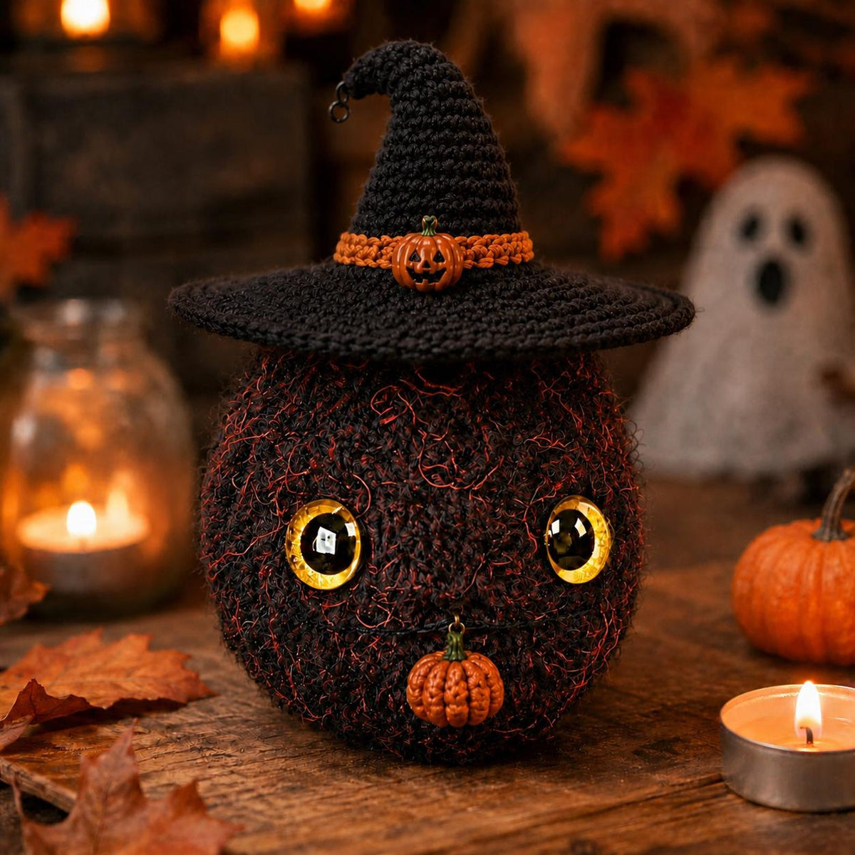 Halloween Nug Plush, Spooky Weed Nugget Crochet, Witch Hat Stoner Gift, Creepy Cute 420 Decor, Goth Amigurumi, Funny Halloween Gift