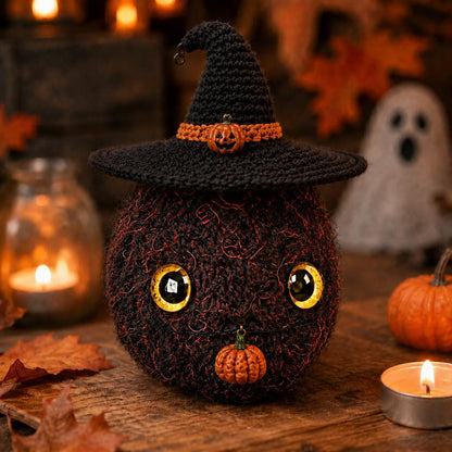 Halloween Nug Plush, Spooky Weed Nugget Crochet, Witch Hat Stoner Gift, Creepy Cute 420 Decor, Goth Amigurumi, Funny Halloween Gift