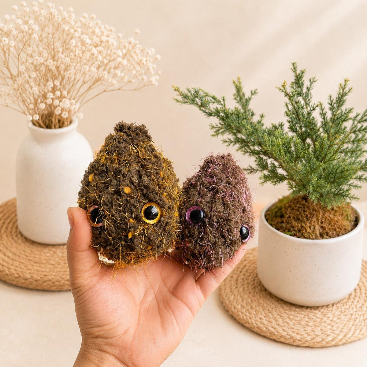 Crochet Nug Bud Plushie, Funny Weed Nugget Amigurumi, Cute Stoner Gift for Him, Emotional Support Desk Pet Buddy, Gag Gift for Best Friend