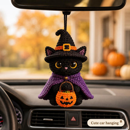 Custom Halloween Pet Portrait Crochet Plush From Photo, Personalized Dog Cat Witch Car Charm, Spooky Pumpkin Bag Clip, Pet Lover Gift