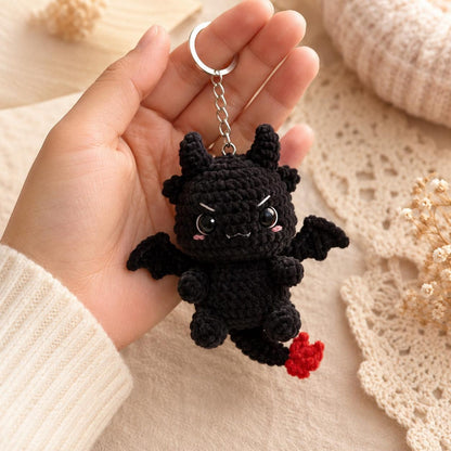 Handmade Crochet Dragon Keychain – Night Fury & Light Fury Plush, Couple keychain, Valentine Gift