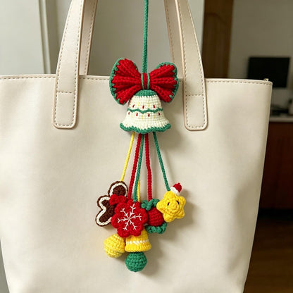 Hand-Crocheted Xmas Handbag Dangle, Ladies’ Festive Holiday Keepsake, Seasonal Token, Romantic Yuletide Surprise for Girlfriend