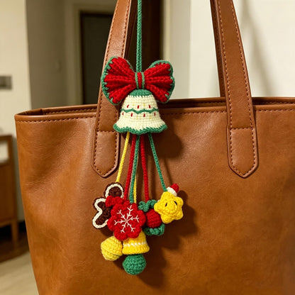 Hand-Crocheted Xmas Handbag Dangle, Ladies’ Festive Holiday Keepsake, Seasonal Token, Romantic Yuletide Surprise for Girlfriend