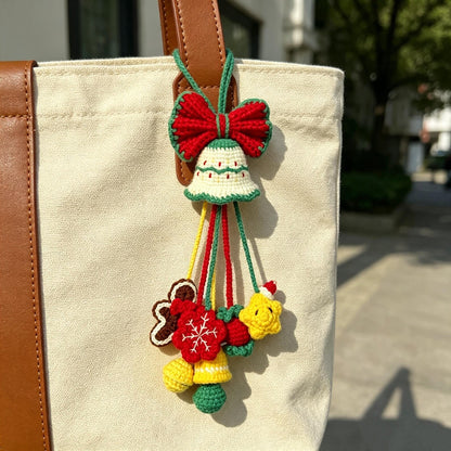 Hand-Crocheted Xmas Handbag Dangle, Ladies’ Festive Holiday Keepsake, Seasonal Token, Romantic Yuletide Surprise for Girlfriend