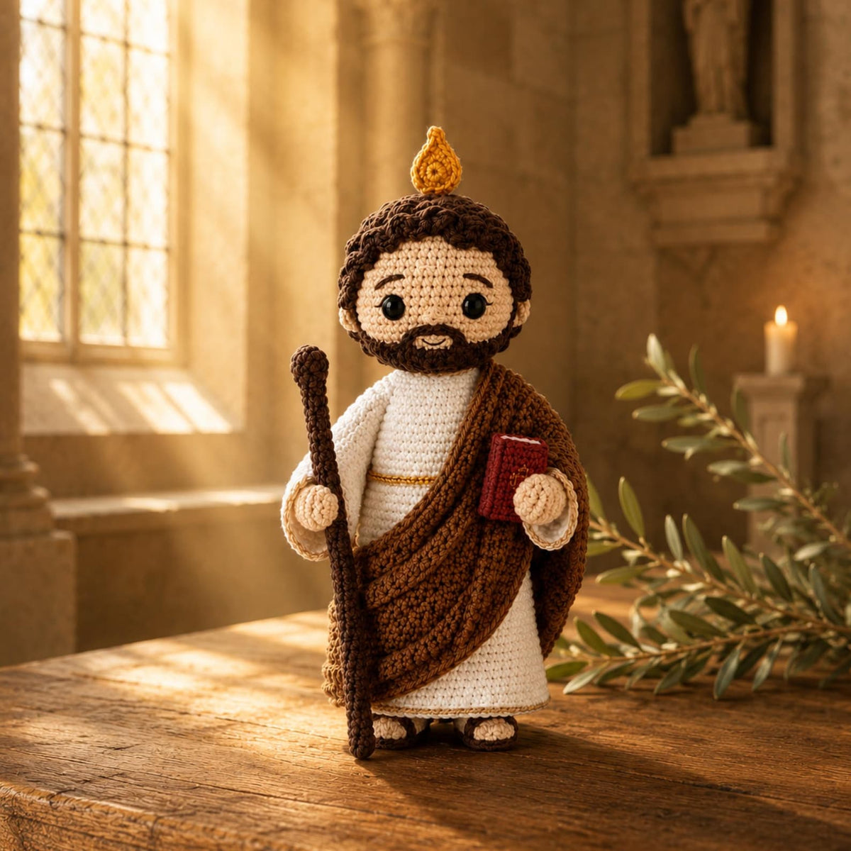 St. Jude Thaddeus Crochet Doll,San Judas Tadeo Amigurumi,Handmade Catholic Saint Plush,Patron Saint of Lost Causes,Confirmation Baptism Gift