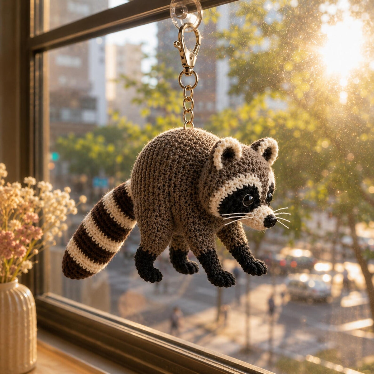 Cute Crochet Panda Keychain, Handmade Amigurumi Panda Charm, Mini Panda Bag Accessory, Car Hanging Ornament, Panda Lover Gift