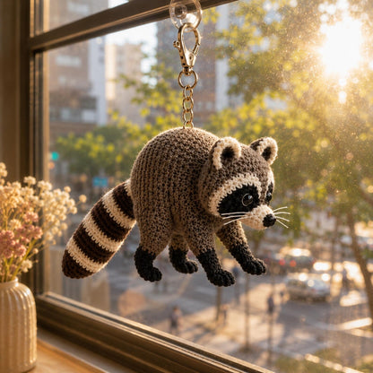 Cute Crochet Panda Keychain, Handmade Amigurumi Panda Charm, Mini Panda Bag Accessory, Car Hanging Ornament, Panda Lover Gift