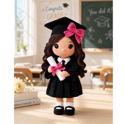 Handmade Crochet Graduation Doll, Personalized Graduate Gift, Custom Graduation Keepsake, College Graduation Gift, High School Grad Present