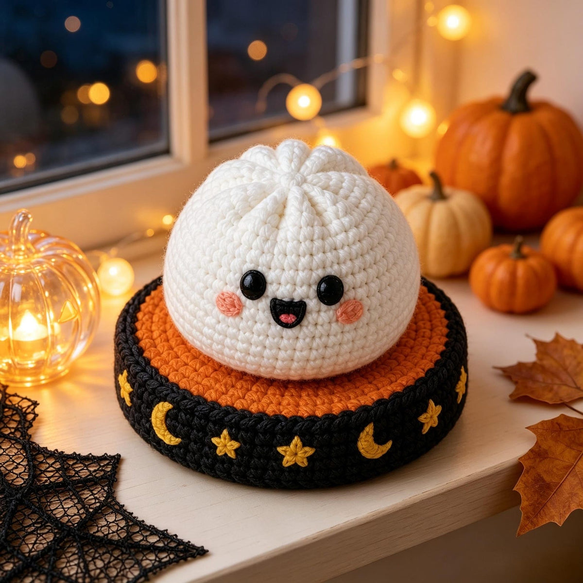 Handmade Crochet Halloween Spooky Balls Set, Reversible Ghost Pumpkin Bat Plush, Cute Gothic Desk Decor & Halloween Gift