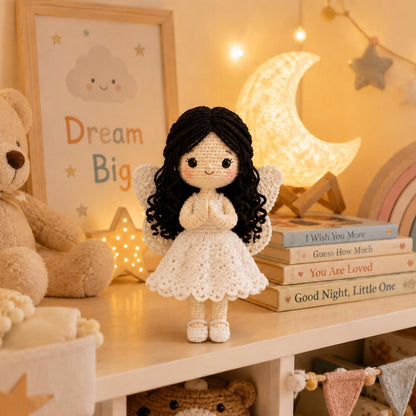Crochet Fairy Doll, Handmade Amigurumi Angel, Ballerina and Flower Fairy, Fantasy Room Decor, Unique Crochet Gift