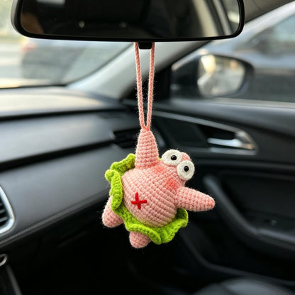 Hand Crocheted Hanging Ornament Auto Rearview Mirror Pendant Handcrafted Travel Accessory Thoughtful Surprise Present For Beloved Partner