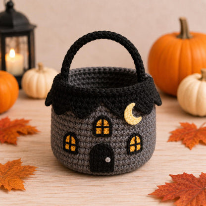 Crochet Halloween Trick or Treat Bag, Handmade Halloween Candy Basket, Spooky Pumpkin Ghost Witch Bag, Kids Halloween Gift