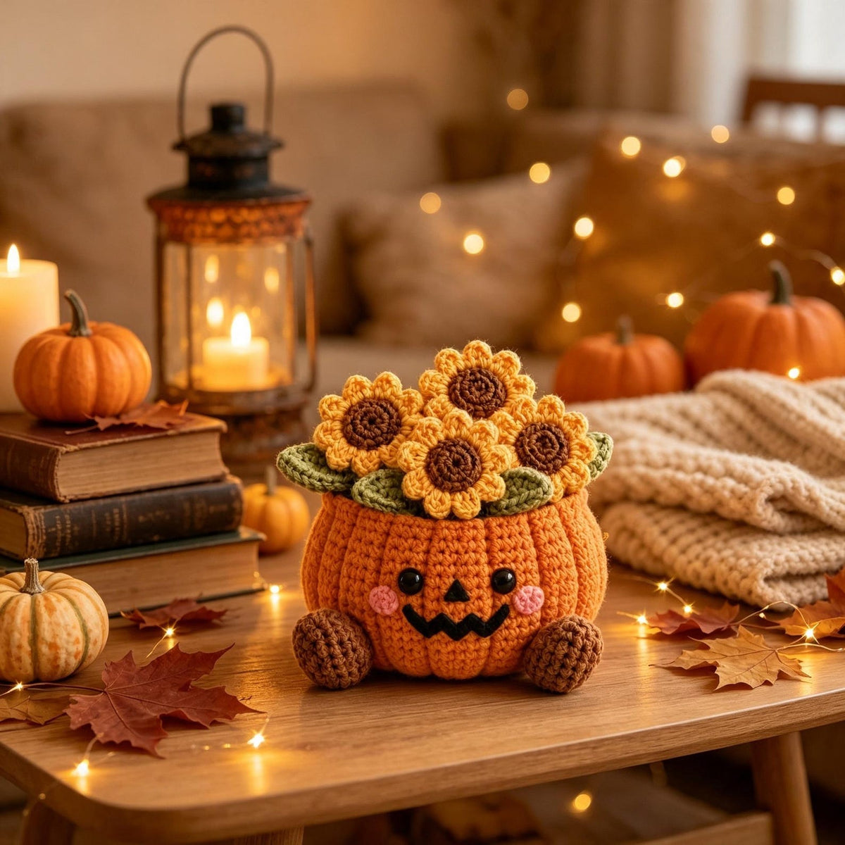 Crochet Halloween Character Flower Pot, Cute Fall Desk Decor, Thanksgiving and Halloween Gift for Coworker, Friend, Family