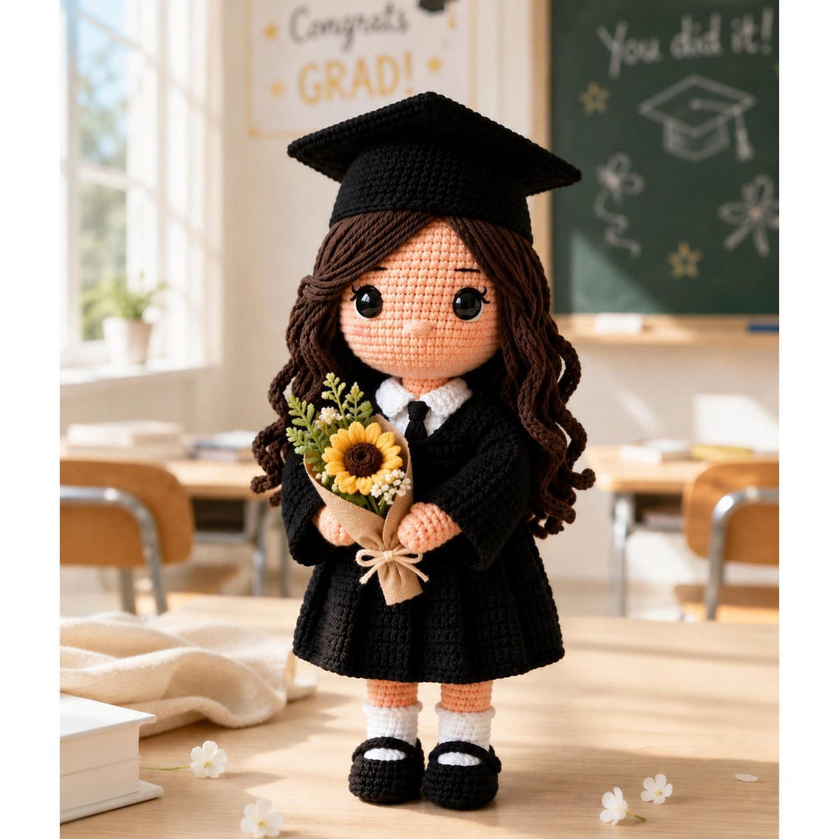 Handmade Crochet Graduation Doll, Personalized Graduate Gift, Custom Graduation Keepsake, College Graduation Gift, High School Grad Present