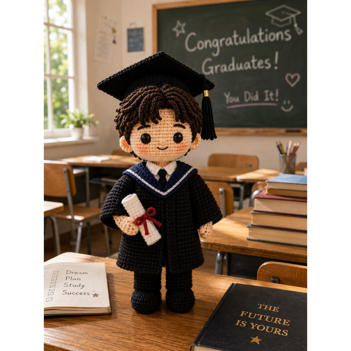 Handmade Crochet Graduation Doll, Personalized Graduate Gift, Custom Graduation Keepsake, College Graduation Gift, High School Grad Present