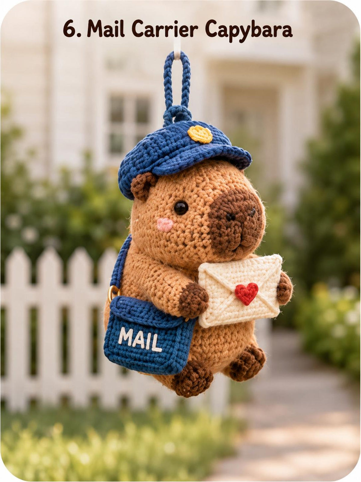 Crochet Camping Capybara Car Hanging, Amigurumi Hiker Animal Rearview Mirror Charm, Backpack Keychain Plush, Nature Lover Gift, Hiker Gift