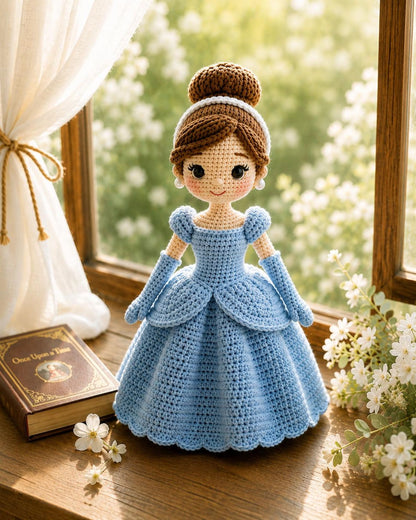 Handmade Crochet Princess Doll, Fairytale Amigurumi Doll, Princess Couple Doll, White Dress Doll, Birthday Gift for Girls, Nursery Decor