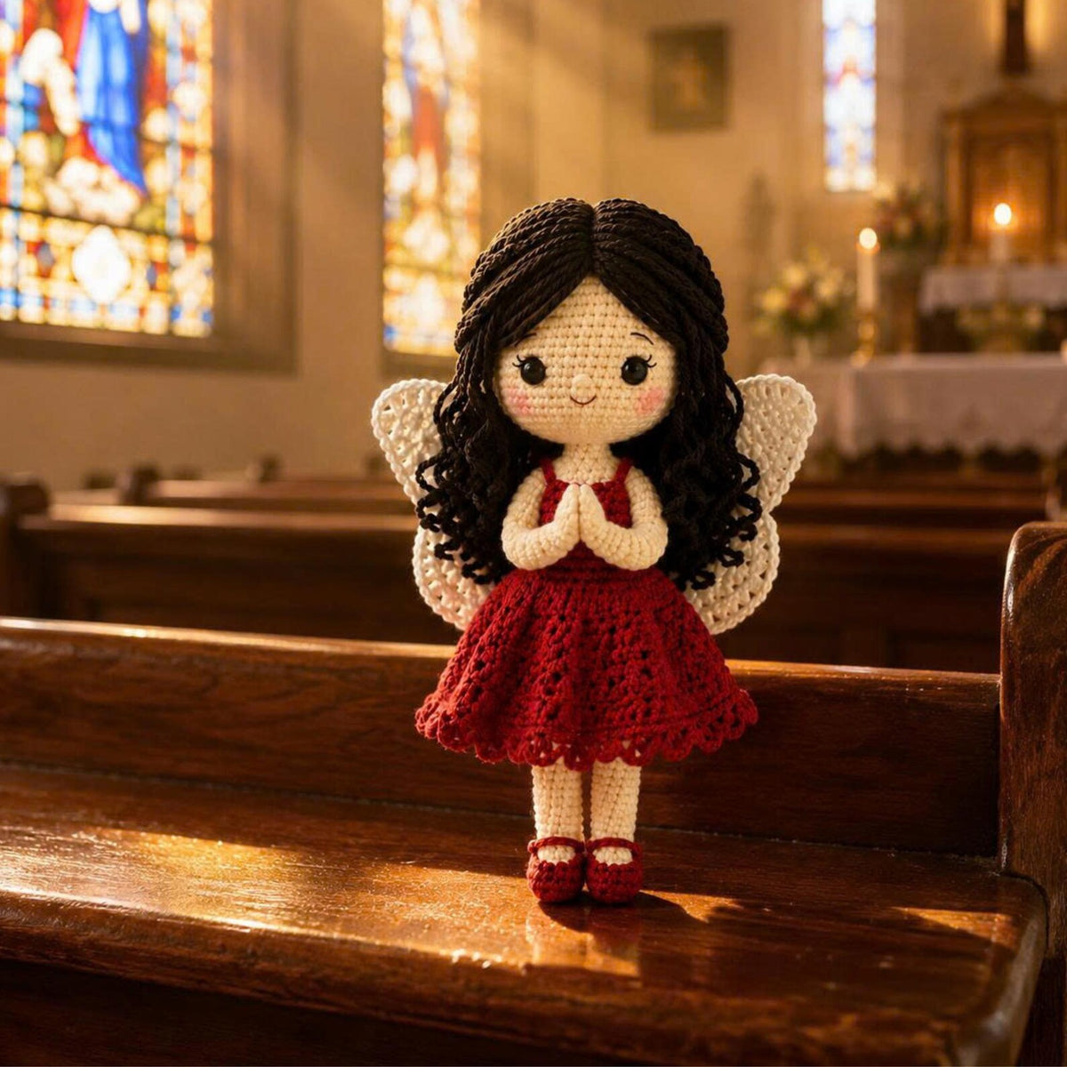 Crochet Fairy Doll, Handmade Amigurumi Angel, Ballerina and Flower Fairy, Fantasy Room Decor, Unique Crochet Gift