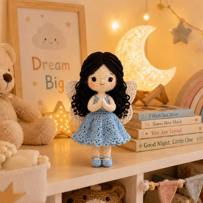 Crochet Fairy Doll, Handmade Amigurumi Angel, Ballerina and Flower Fairy, Fantasy Room Decor, Unique Crochet Gift