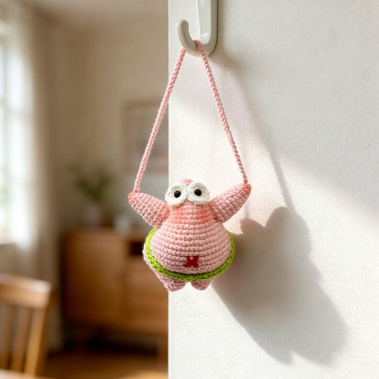 Hand crocheted doll hanging ornament interior wall home decor creative present for household space decoration display everyday living accent