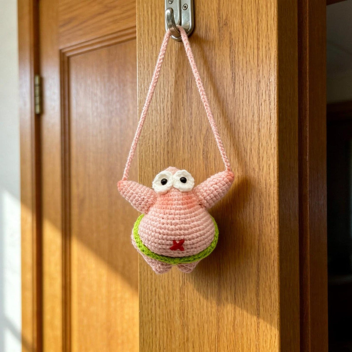 Hand crocheted doll hanging ornament interior wall home decor creative present for household space decoration display everyday living accent