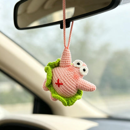 Hand Crocheted Hanging Ornament Auto Rearview Mirror Pendant Handcrafted Travel Accessory Thoughtful Surprise Present For Beloved Partner