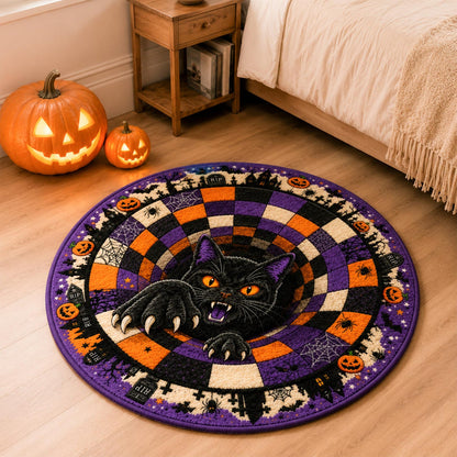 Halloween Ghost Rug, Cute Spooky Floor Mat, Round Gothic Room Decor, Cozy Fall Home Accent Rug, Fun Halloween Gift for Ghost Lovers
