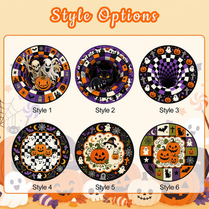 Halloween Ghost Rug, Cute Spooky Floor Mat, Round Gothic Room Decor, Cozy Fall Home Accent Rug, Fun Halloween Gift for Ghost Lovers