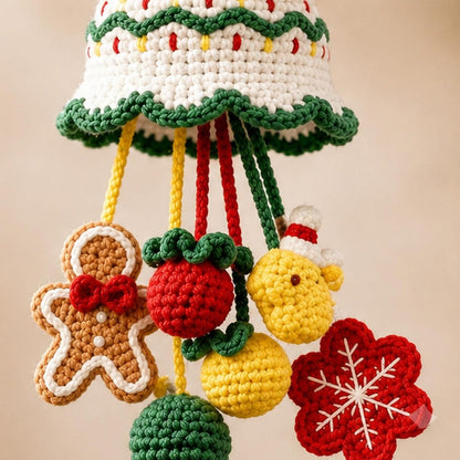 Crochet Christmas Bell Car Ornament, Hanging Charm, Holiday Rearview Mirror Decor, Handmade Gift, Stocking Stuffer Gift for Her,Friend Gift