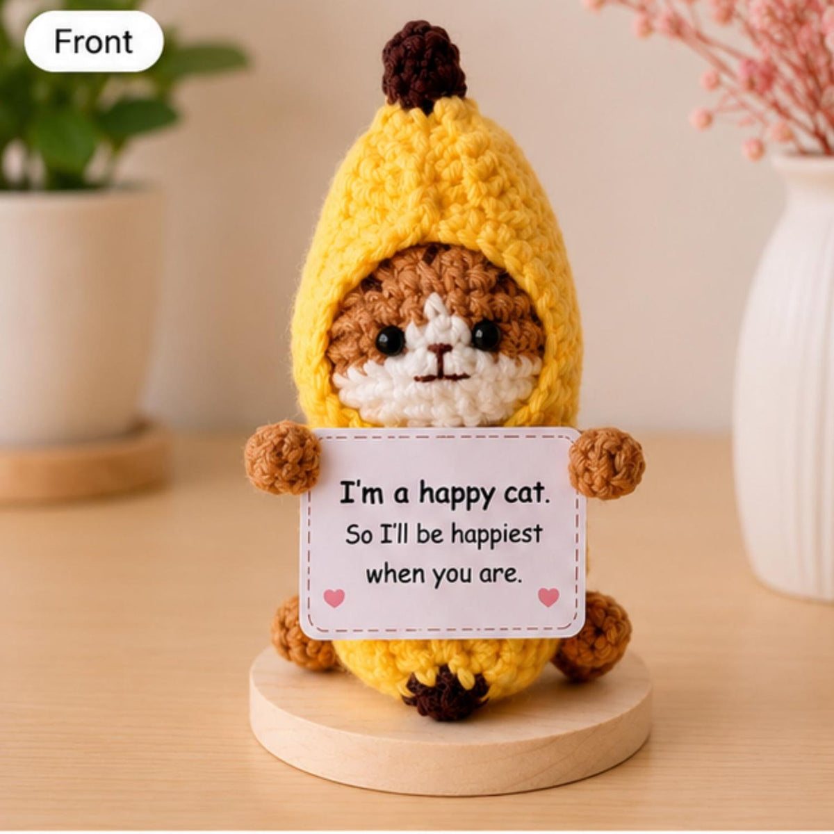 Crochet Banana Encouragement Gift, Positive Affirmation Desk Decor, Cute Amigurumi Keepsake, Best Friend Coworker Family Graduation Present