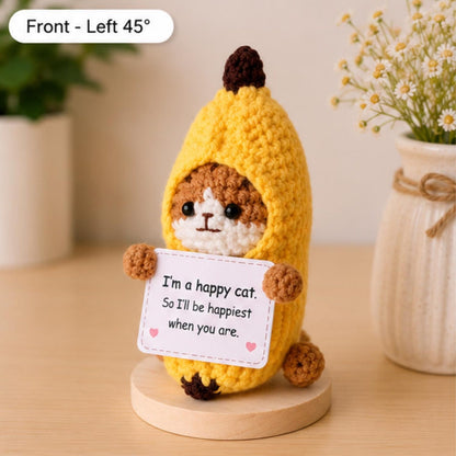 Crochet Banana Encouragement Gift, Positive Affirmation Desk Decor, Cute Amigurumi Keepsake, Best Friend Coworker Family Graduation Present