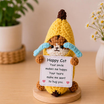 Crochet Banana Encouragement Gift, Positive Affirmation Desk Decor, Cute Amigurumi Keepsake, Best Friend Coworker Family Graduation Present