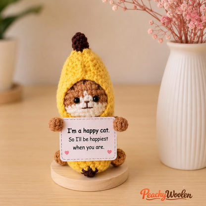Crochet Banana Encouragement Gift, Positive Affirmation Desk Decor, Cute Amigurumi Keepsake, Best Friend Coworker Family Graduation Present