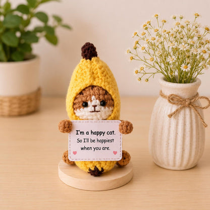Crochet Banana Encouragement Gift, Positive Affirmation Desk Decor, Cute Amigurumi Keepsake, Best Friend Coworker Family Graduation Present