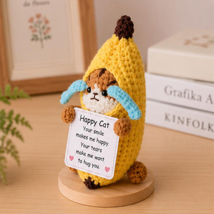 Crochet Banana Encouragement Gift, Positive Affirmation Desk Decor, Cute Amigurumi Keepsake, Best Friend Coworker Family Graduation Present